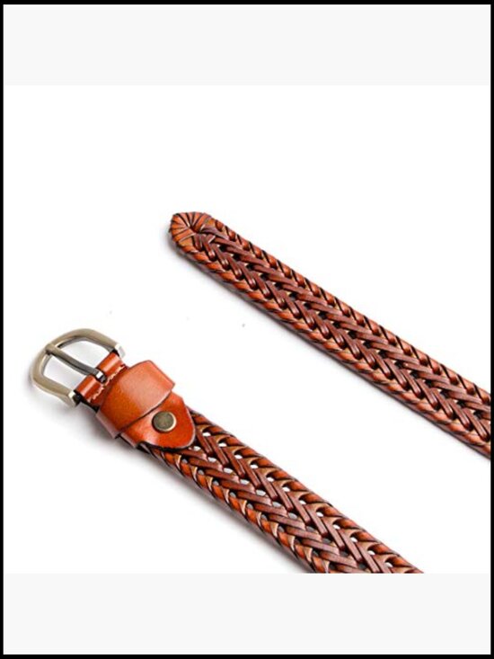 Genuine Leather Braided Belt Adjustable Casual Waist Strap